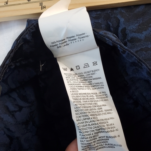 Miss Sixty Brocade Tulip Wrap Skirt Blue Black Animal Print - Picture 4 of 12